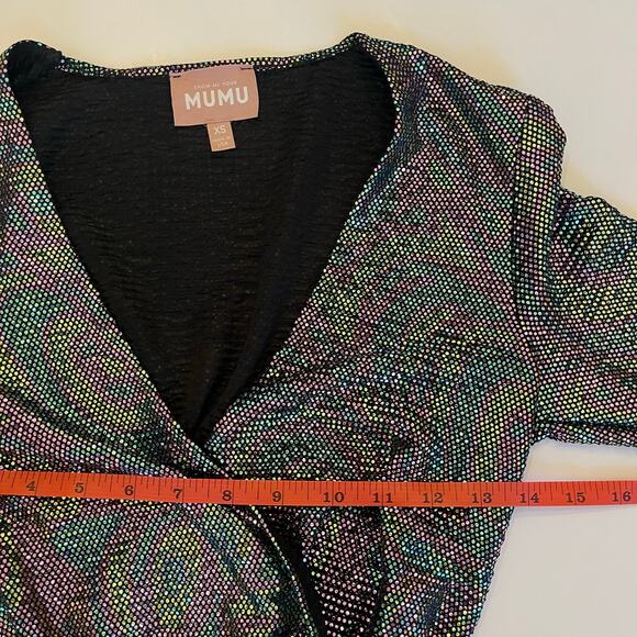 Show Me Your Mumu Kimora Mini Dress XS Iridescent Sparkle Shimmer Holiday NYE - Picture 12 of 14